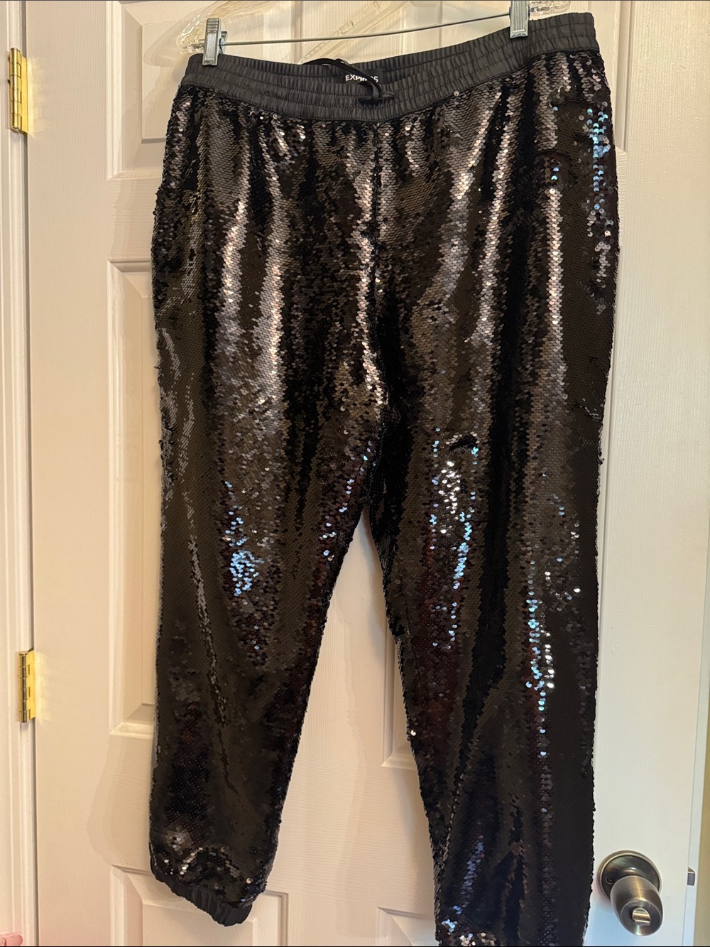 Express Black Sequin Joggers
